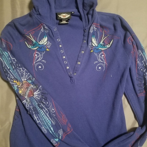 Harley Davidson Hooded Long Sleeve - Picture 2 of 5